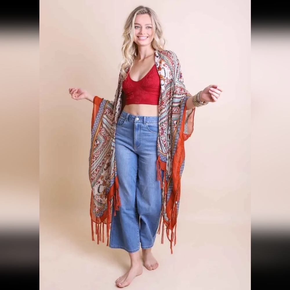 Bohemian Diamond Tassel Kimono - Picture 4 of 5